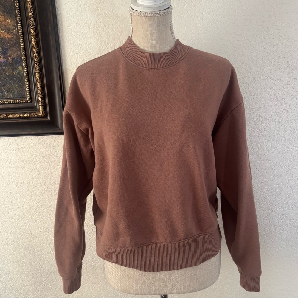 A New Day Sweatshirt Size M Mauve Brown Crewneck Pullover Drop Shoulder Relaxed